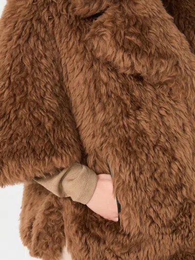 Max Mara Wool Cape With A Soft Texture In Brown