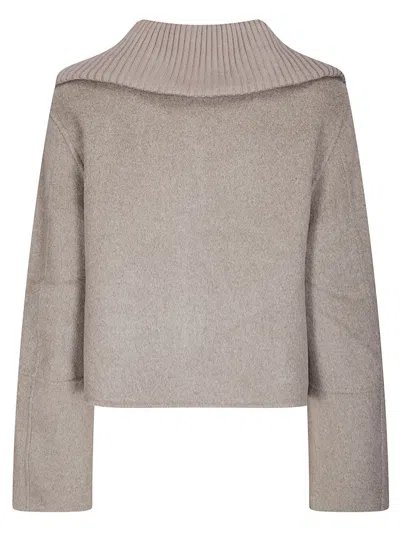 Samsoe & Samsoe Cropped Wool Jacket In Oat Ash