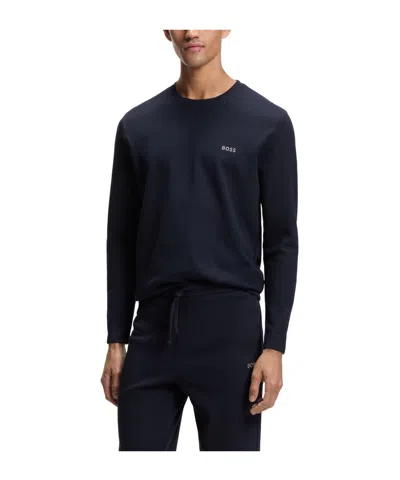 Hugo Boss Solid Color Sweatshirt In Blue
