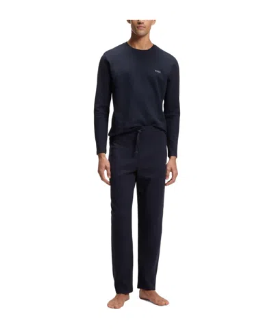Hugo Boss Solid Color Sweatshirt In Blue