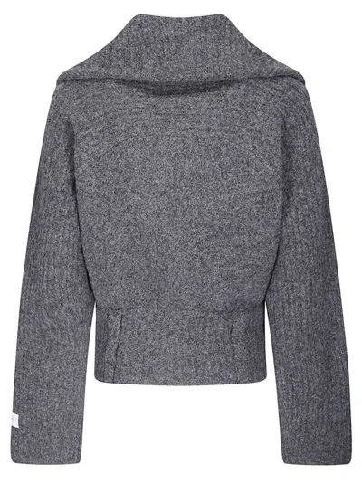 Samsoe & Samsoe Cropped Knit Jacket In Grey