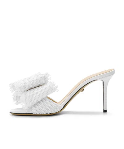 Machmach Solid Heeled Mules In White
