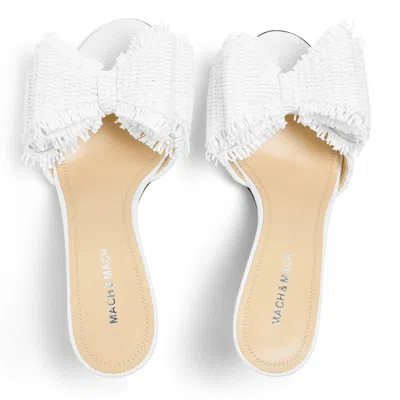 Machmach Solid Heeled Mules In White