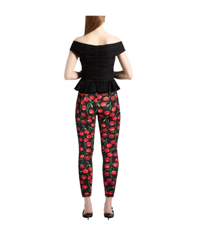 Dolce & Gabbana Multi-colored Stretch Pants In Black