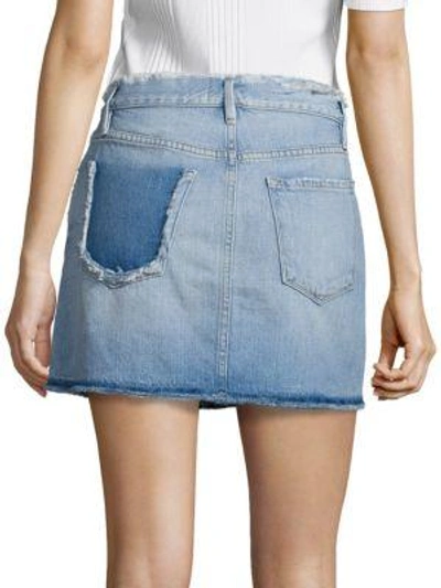 Shop Frame Le Frayed Denim Mini Skirt In Sawyer