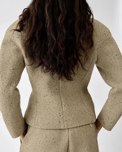Jacquemus Oval Mini Blazer Jacket With Button Front In Brown