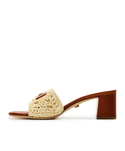 Versace Heeled Mules In Multi