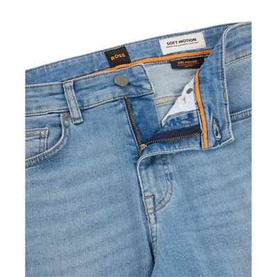 Hugo Boss Lightblue Washed Denim Jeans In Blue