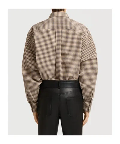 Marni Beige Micro-check Shirt In Multi
