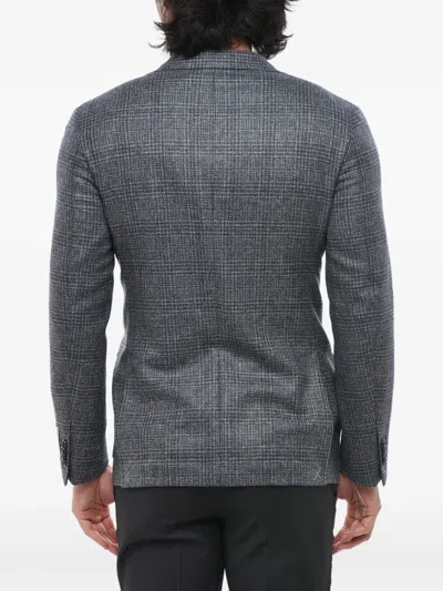Corneliani Checked Blazer In Gray