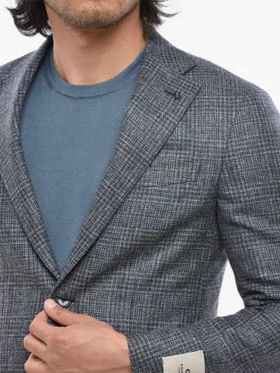 Corneliani Checked Blazer In Gray