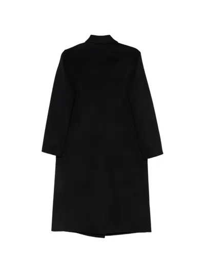 Paltò Double-breasted Coat In Blue