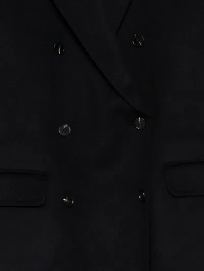 Paltò Double-breasted Coat In Blue