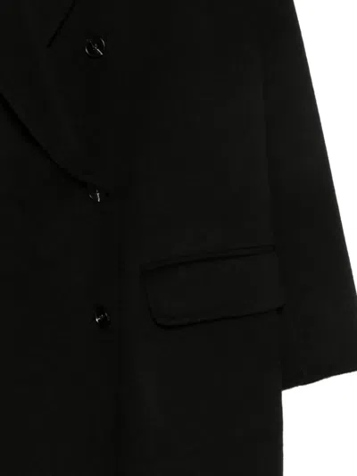 Paltò Double-breasted Coat In Black