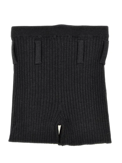 Prada Ribbed Tights In Grey