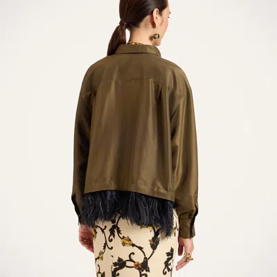 La Doublej La Scala Shirt In Solid Moss Green