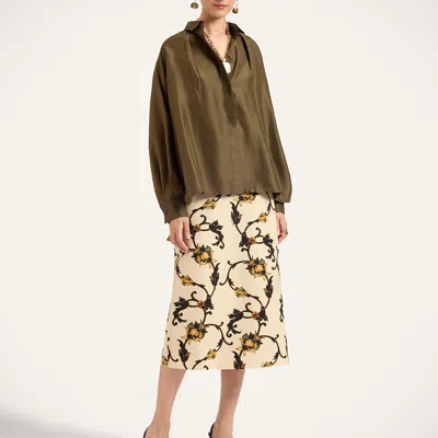 La Doublej La Scala Shirt In Solid Moss Green