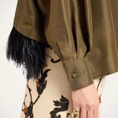 La Doublej La Scala Shirt In Solid Moss Green