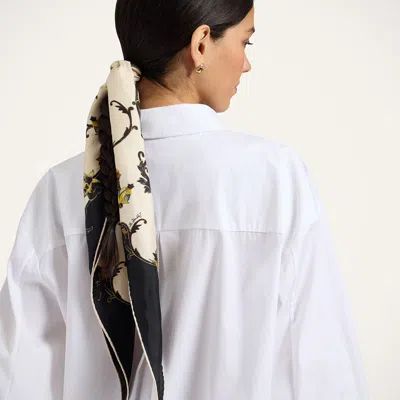 La Doublej Diamond Scarf In Buttercup Placée Black