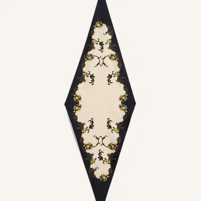 La Doublej Diamond Scarf In Buttercup Placée Black