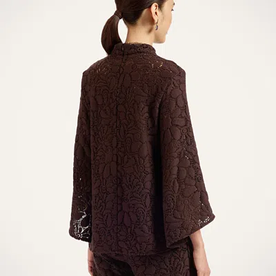 La Doublej Lacey Make An Exit Top In Brown