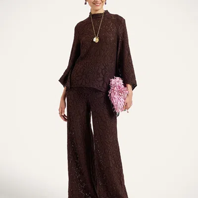 La Doublej Lacey Make An Exit Top In Brown