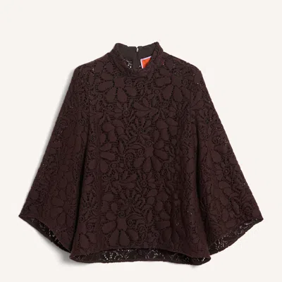 La Doublej Lacey Make An Exit Top In Brown