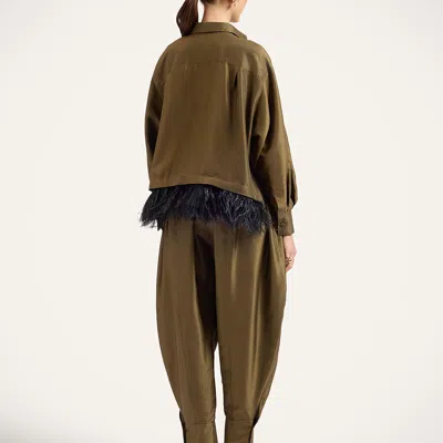 La Doublej Harem Pants In Solid Moss Green