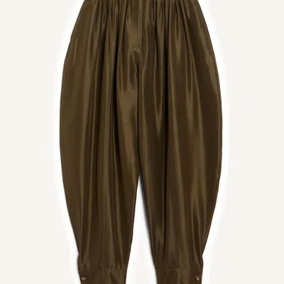 La Doublej Harem Pants In Solid Moss Green