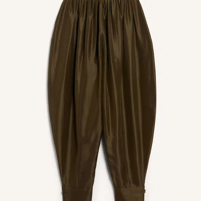 La Doublej Harem Pants In Solid Moss Green