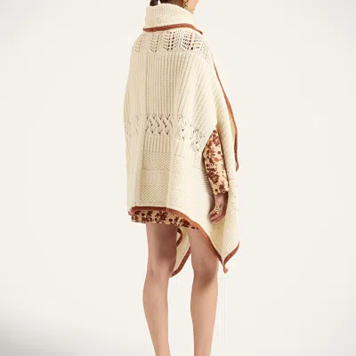 La Doublej The Weaver Long Cape In Solid White