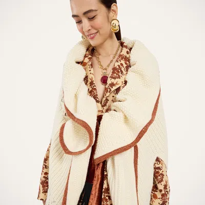 La Doublej The Weaver Long Cape In Solid White