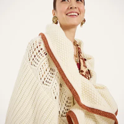 La Doublej The Weaver Long Cape In Solid White