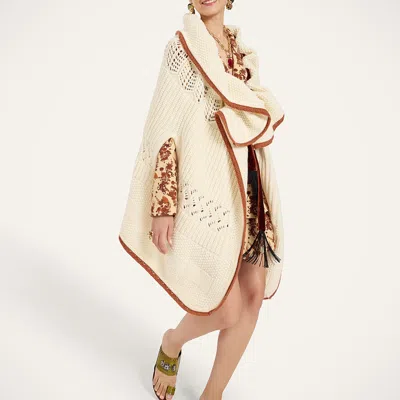La Doublej The Weaver Long Cape In Solid White