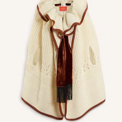 La Doublej The Weaver Long Cape In Solid White
