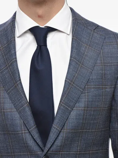 Corneliani Check-pattern Blazer In Blue