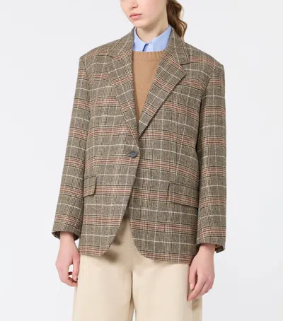 Weekend Max Mara Virgin Wool-blend Blazer In Beige