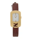 FENDI Fendi Elite Diamond Studded Leather Strap Watch