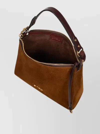 Etro Suede Buckled Shoulder Bag