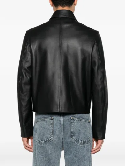 Second / Layer Barras Leather Jacket In Black