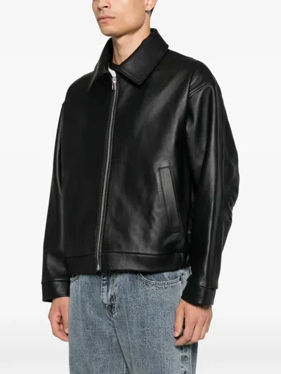 Second / Layer Solo Leather Jacket In Black