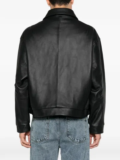 Second / Layer Solo Leather Jacket In Black