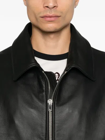 Second / Layer Solo Leather Jacket In Black