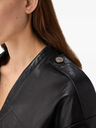 Versace Leather Blouson In 블랙
