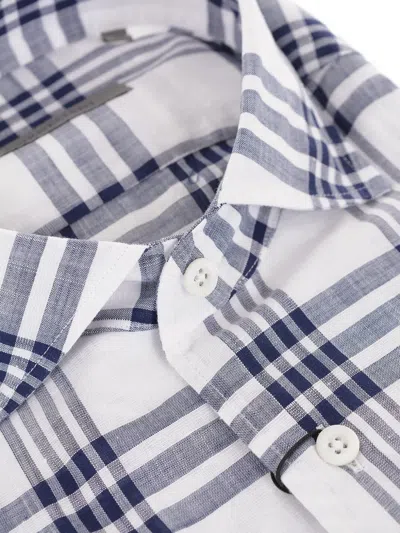 Corneliani Check-pattern Short-sleeved Shirt In Multi