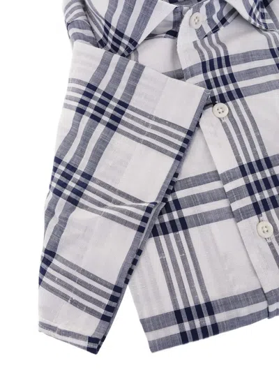 Corneliani Check-pattern Short-sleeved Shirt In Multi
