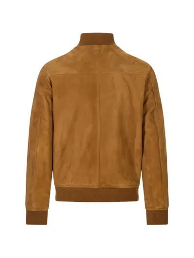Stewart Button-up Suede Jacket In 브라운