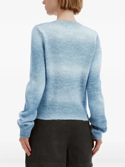 GRADIENT-EFFECT HEART-PATCH CARDIGAN