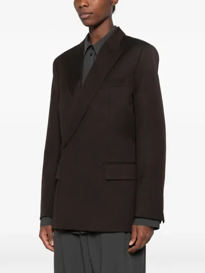 Victoria Beckham Layered Wool Jacket In 브라운