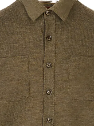Montecore Button-up Patch-pocket Shirt In Brown